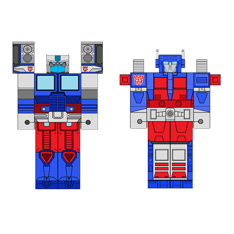 Çocuklar İçin  Transformers Kağıt Kübik Oyuncaklar Şablonu  