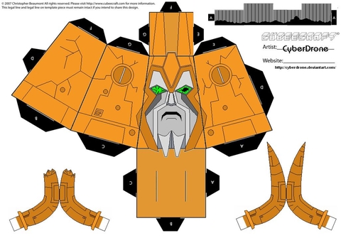 Çocuklar İçin  Transformers Kağıt Kübik Oyuncaklar Şablonu  