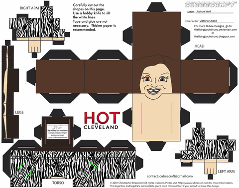 Çocuklar İçin  Hot in Cleveland Kağıt Kübik Oyuncaklar Şablonu  