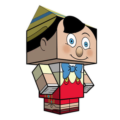 Çocuklar İçin  Pinocchio Kağıt Kübik Oyuncaklar Şablonu  