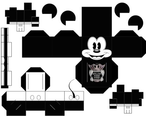 Çocuklar İçin  Mickey Mouse Kağıt Kübik Oyuncaklar Şablonu  