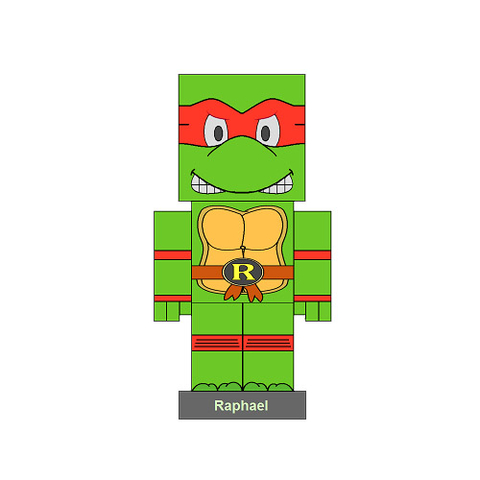 Çocuklar İçin  Ninja Turtles Kağıt Kübik Oyuncaklar Şablonu  