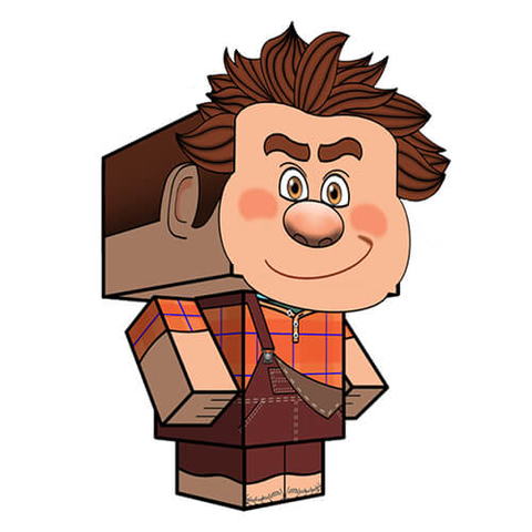 Çocuklar İçin  Wreck it Ralph Kağıt Kübik Oyuncaklar Şablonu  