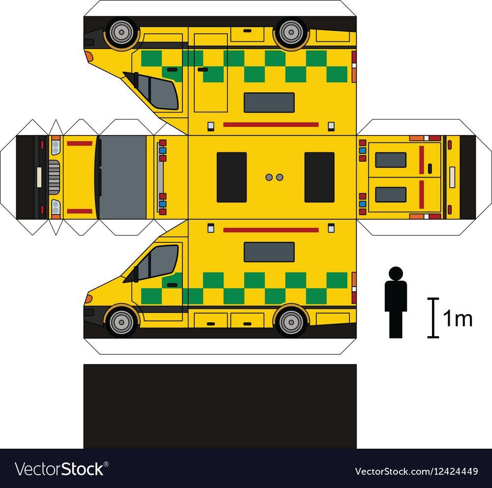 Çocuklar İçin  Ambulans Hazır Maket Şablonları  
