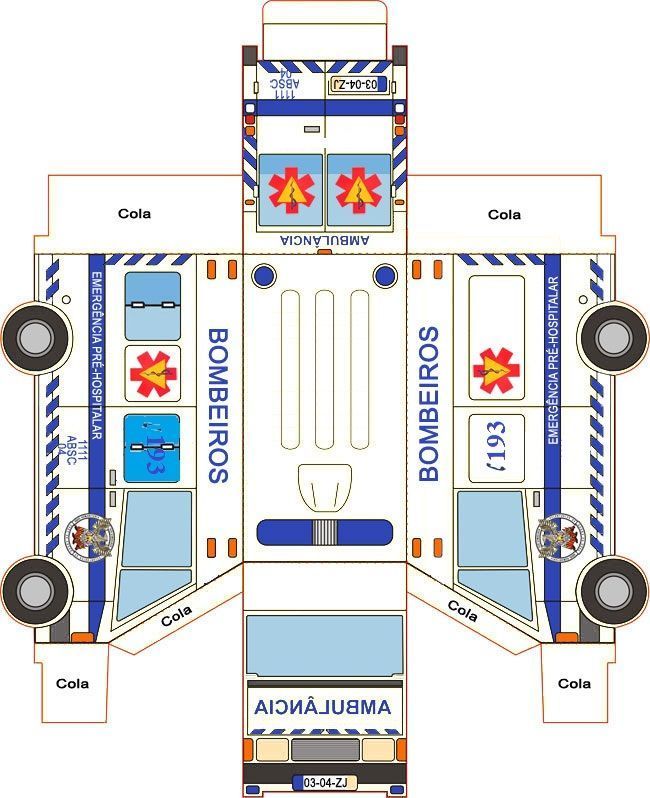 Çocuklar İçin  Ambulans Hazır Maket Şablonları  