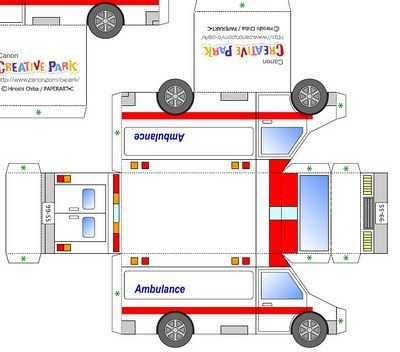 Çocuklar İçin  Ambulans Hazır Maket Şablonları  