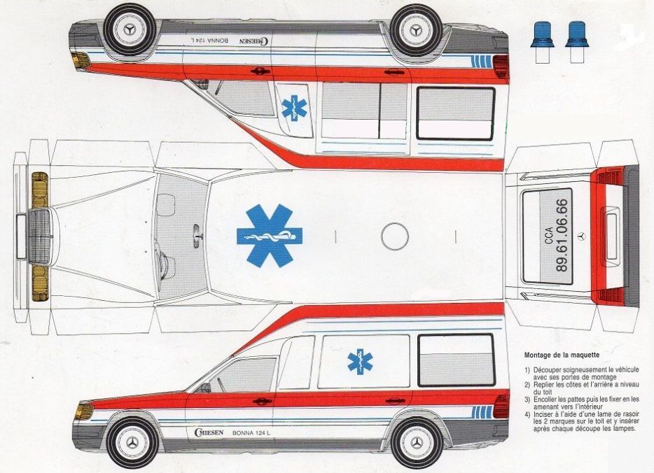 Çocuklar İçin  Ambulans Hazır Maket Şablonları  