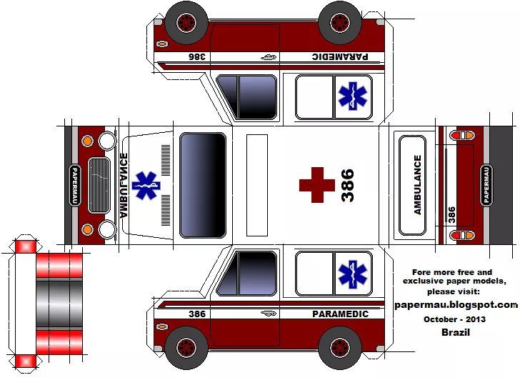 Çocuklar İçin  Ambulans Hazır Maket Şablonları  