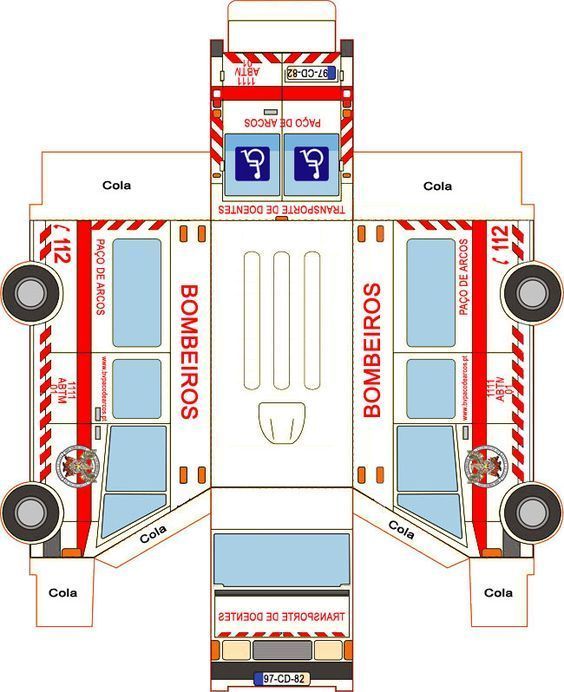 Çocuklar İçin  Ambulans Hazır Maket Şablonları  
