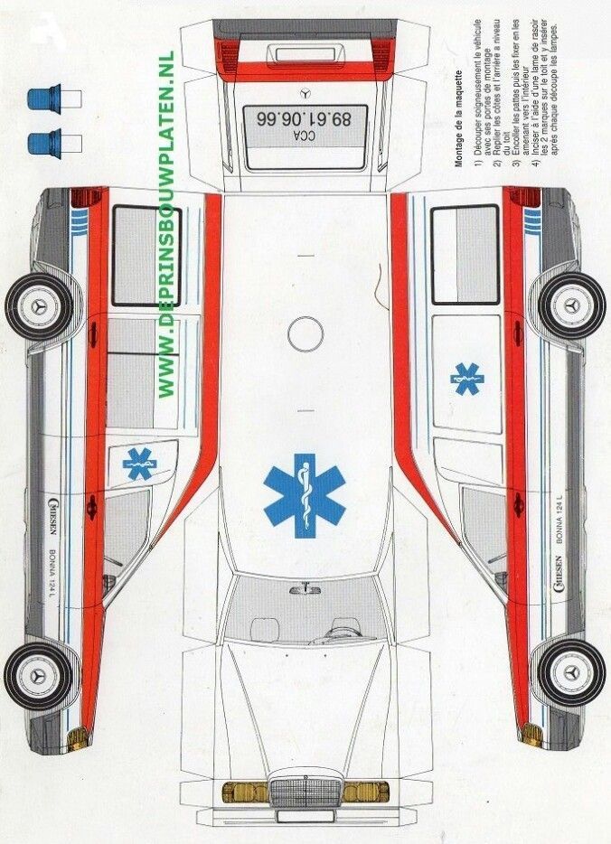 Çocuklar İçin  Ambulans Hazır Maket Şablonları  