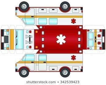 Çocuklar İçin  Ambulans Hazır Maket Şablonları  