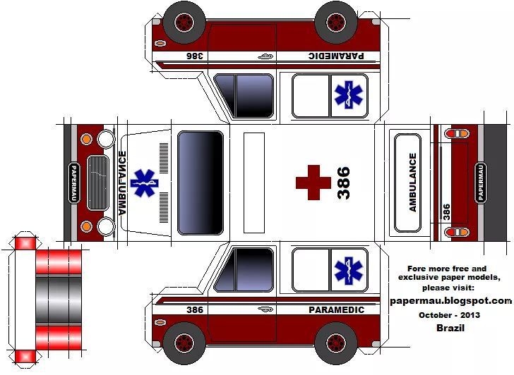 Çocuklar İçin  Ambulans Hazır Maket Şablonları  