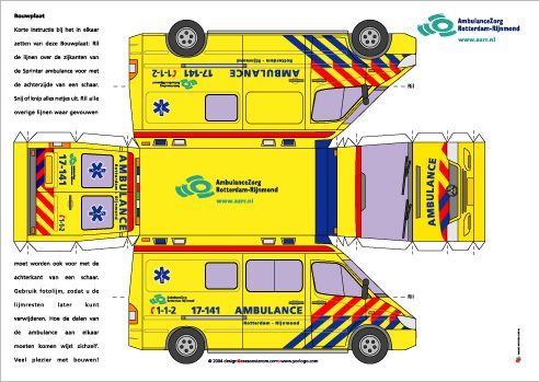 Çocuklar İçin  Ambulans Hazır Maket Şablonları  