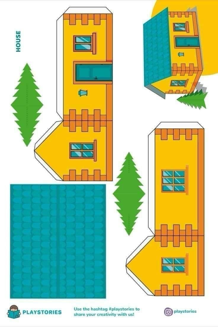 Çocuklar İçin  Ev Hazır Maket Şablonları  