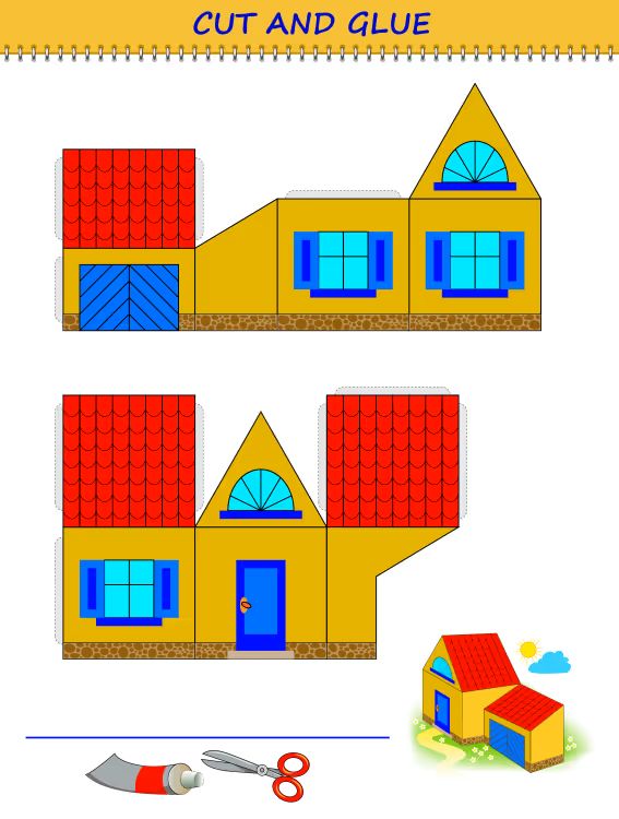 Çocuklar İçin  Ev Hazır Maket Şablonları  