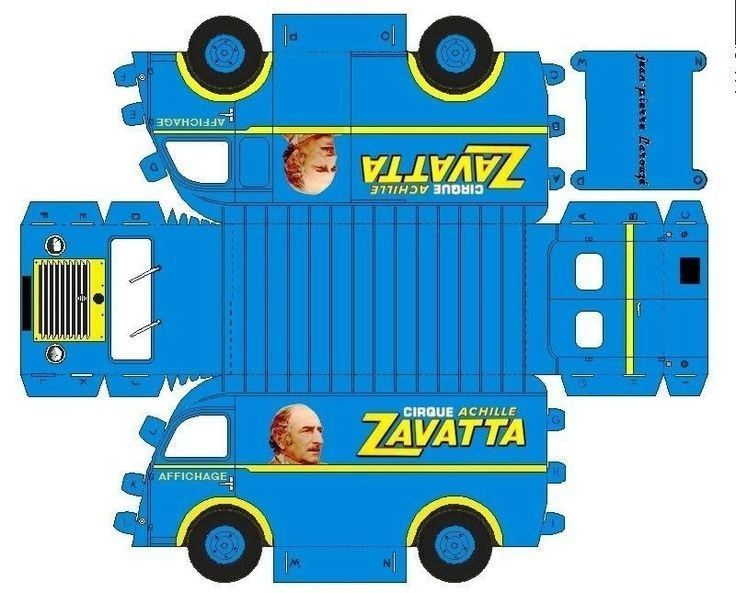 Çocuklar İçin  Minübüs Hazır Maket Şablonları  