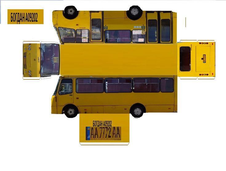 Çocuklar İçin  Minübüs Hazır Maket Şablonları  