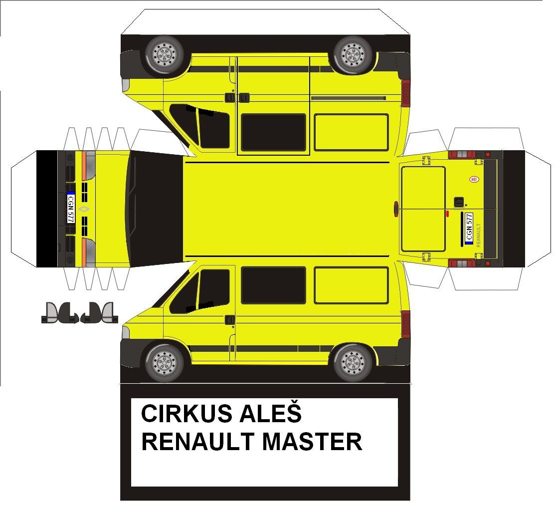 Çocuklar İçin  Minübüs Hazır Maket Şablonları  