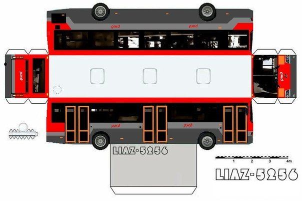 Çocuklar İçin  Otobüs Hazır Maket Şablonları  