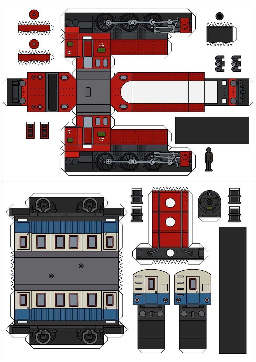 Çocuklar İçin  Tren Hazır Maket Şablonları  