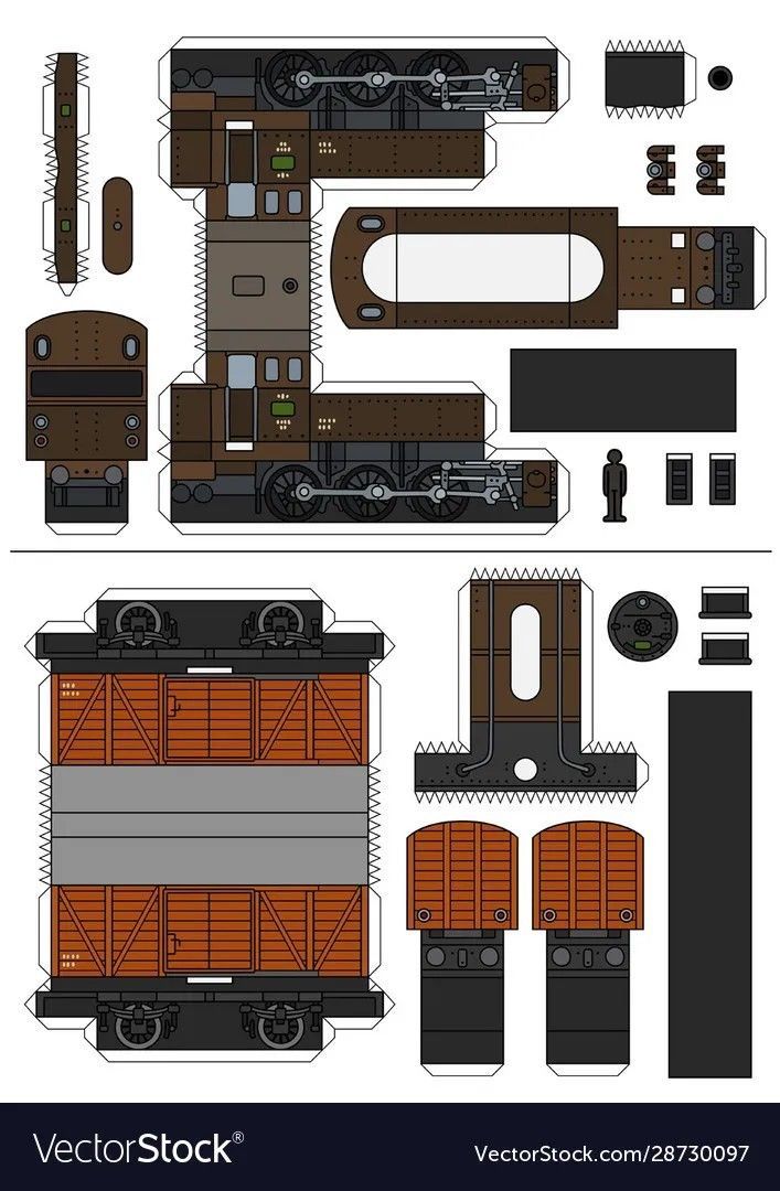 Çocuklar İçin  Tren Hazır Maket Şablonları  