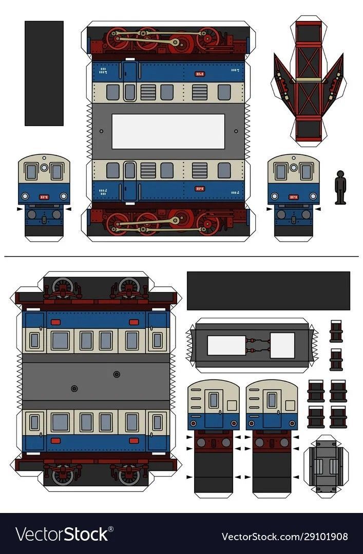 Çocuklar İçin  Tren Hazır Maket Şablonları  