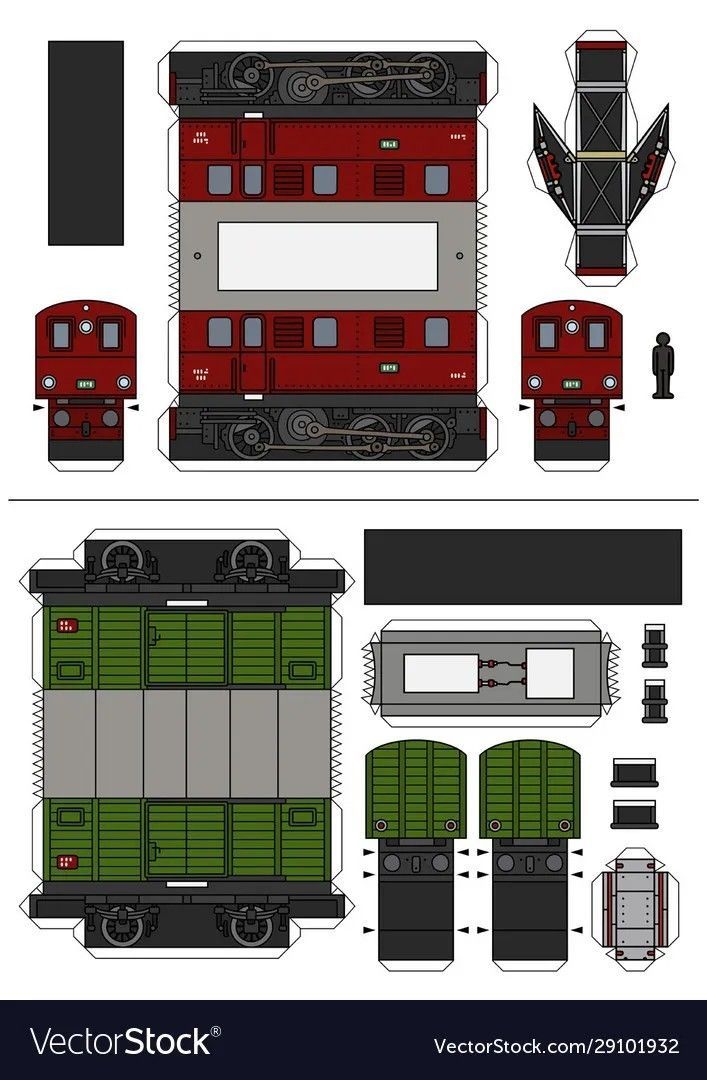 Çocuklar İçin  Tren Hazır Maket Şablonları  