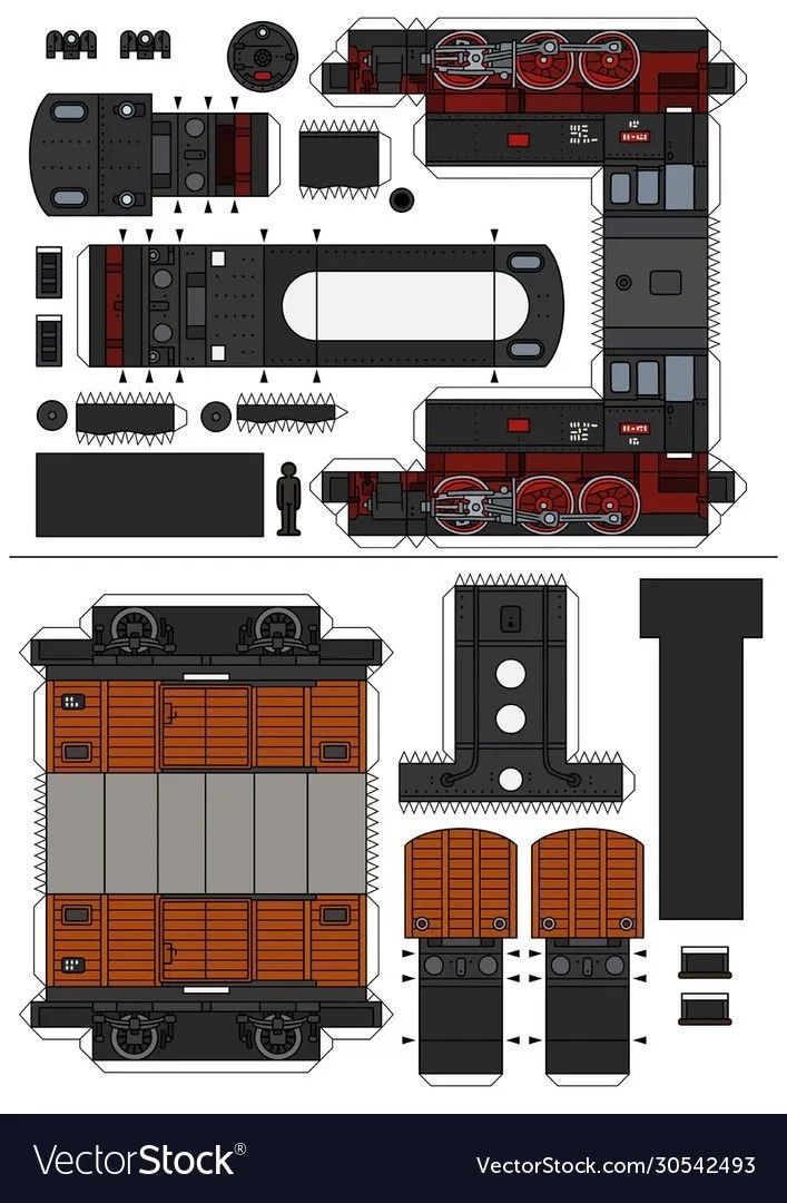 Çocuklar İçin  Tren Hazır Maket Şablonları  