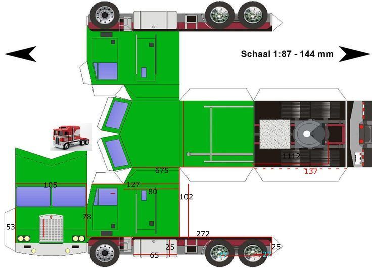 Çocuklar İçin  Tır Hazır Maket Şablonları  