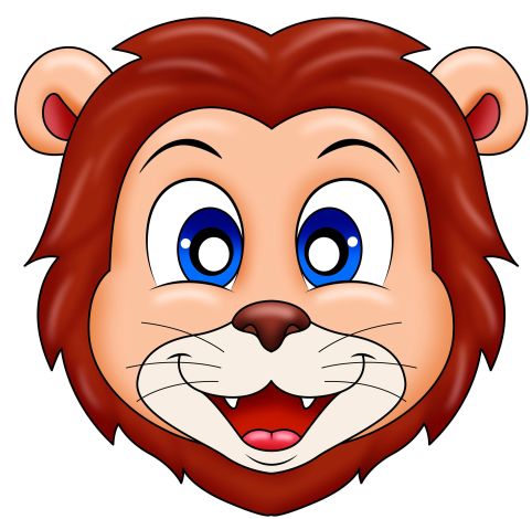 Çocuklar İçin  Aslan Hazır Maske Şablonları 