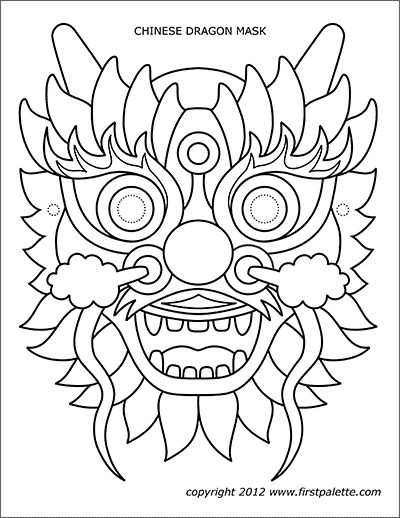   Ejderha  maske Şablonları