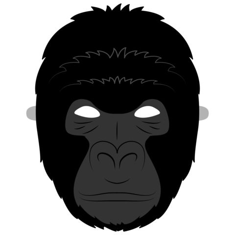    Goril  maske Şablonları