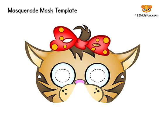 Çocuklar İçin  Kedi Hazır Maske Şablonları 