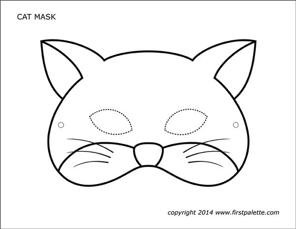 Çocuklar İçin  Kedi Hazır Maske Şablonları 