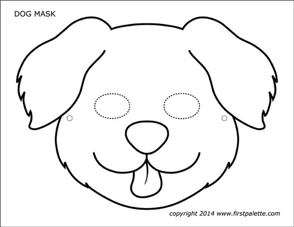 Çocuklar İçin  Köpek Hazır Maske Şablonları 