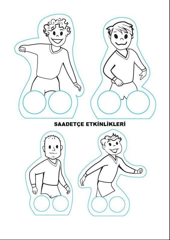 Çocuklar İçin  Kağıt iki Parmak Kuklası  