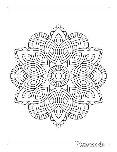 Çocuklar İçin Çiçek-Mandala Boyama Sayfaları 