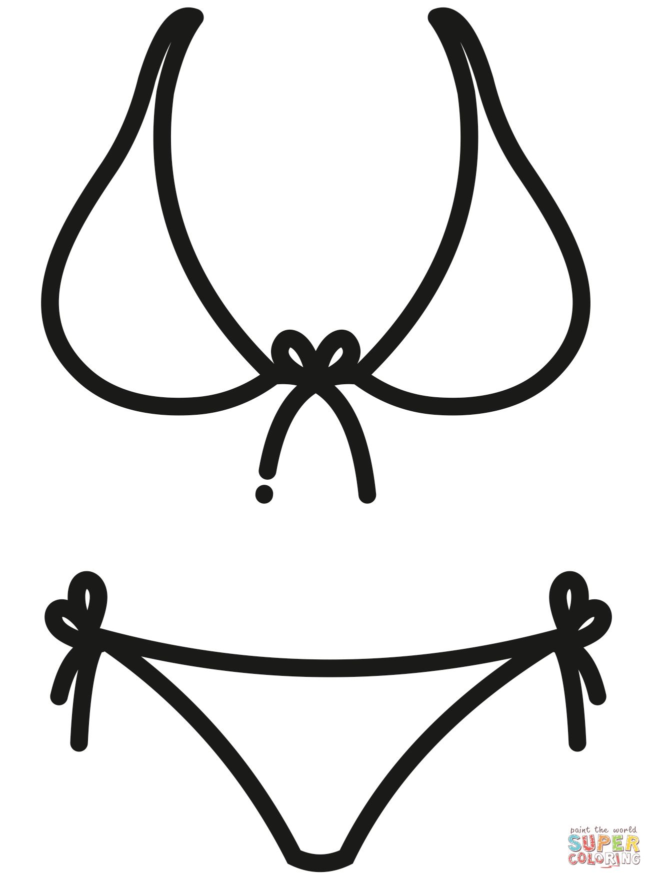 Çocuklar İçin Bikini Boyama Sayfaları 