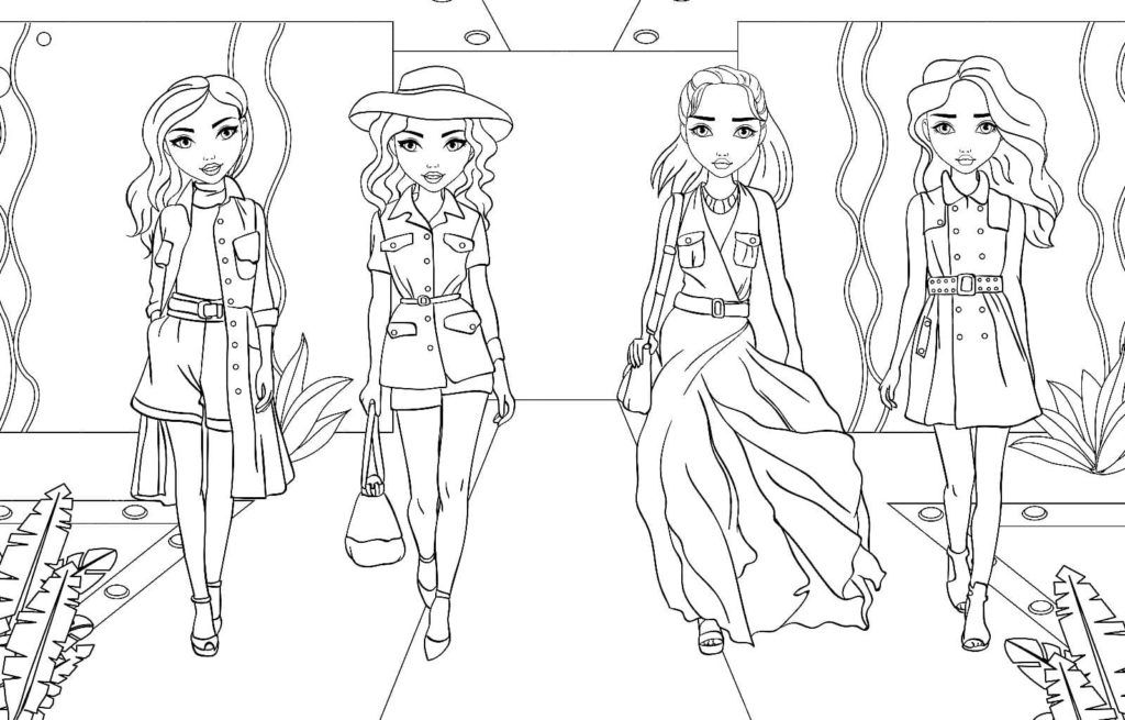 Çocuklar İçin Moda-Karışık Boyama Sayfaları 