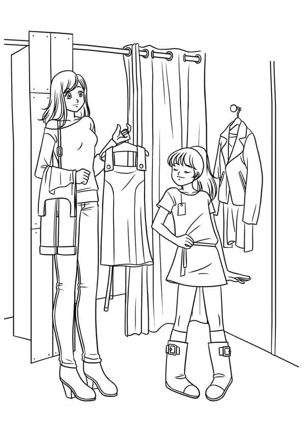 Çocuklar İçin Moda-Karışık Boyama Sayfaları 