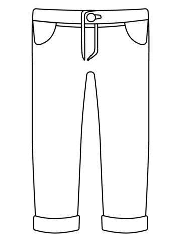 Çocuklar İçin Pantalon Boyama Sayfaları 
