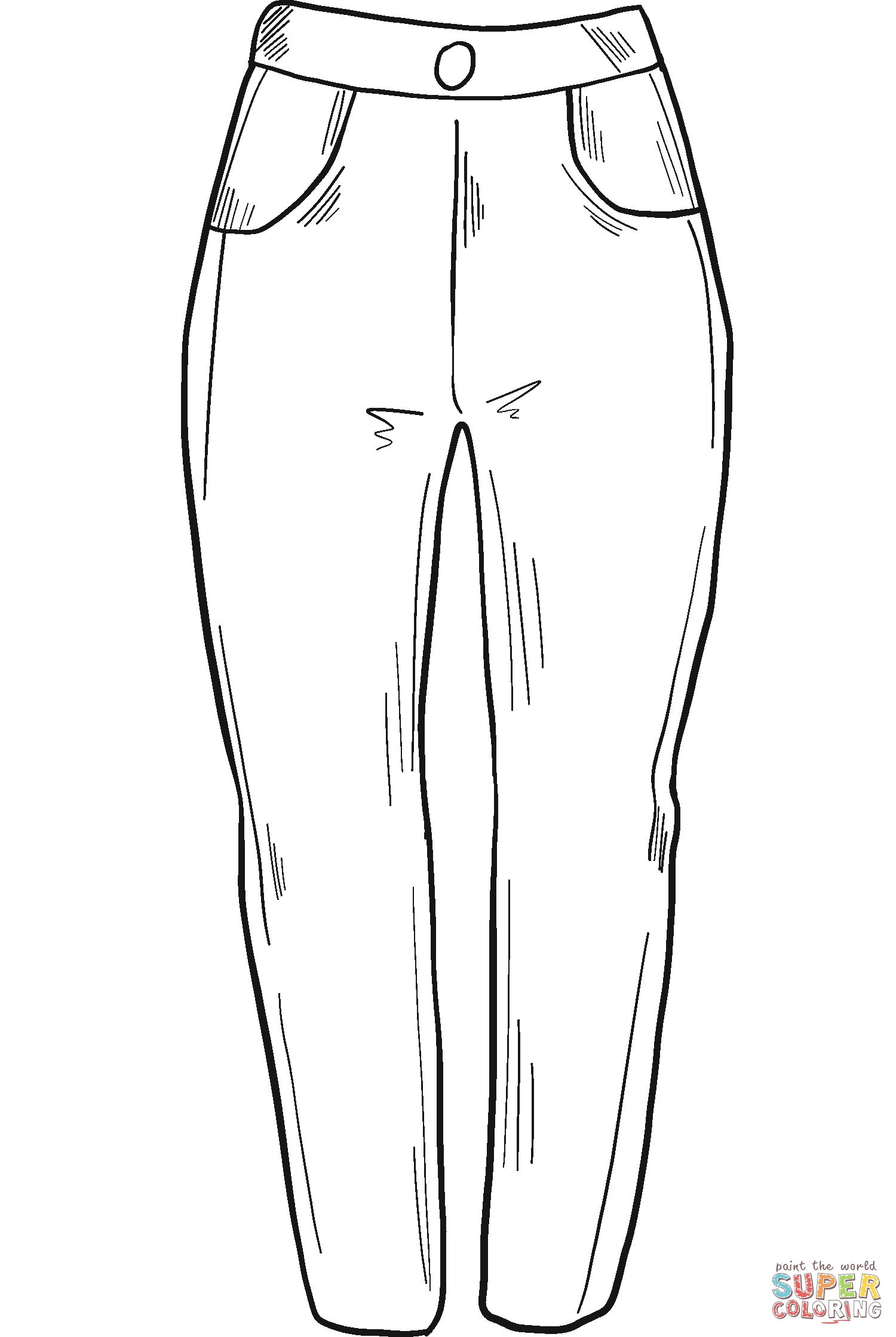 Çocuklar İçin Pantalon Boyama Sayfaları 
