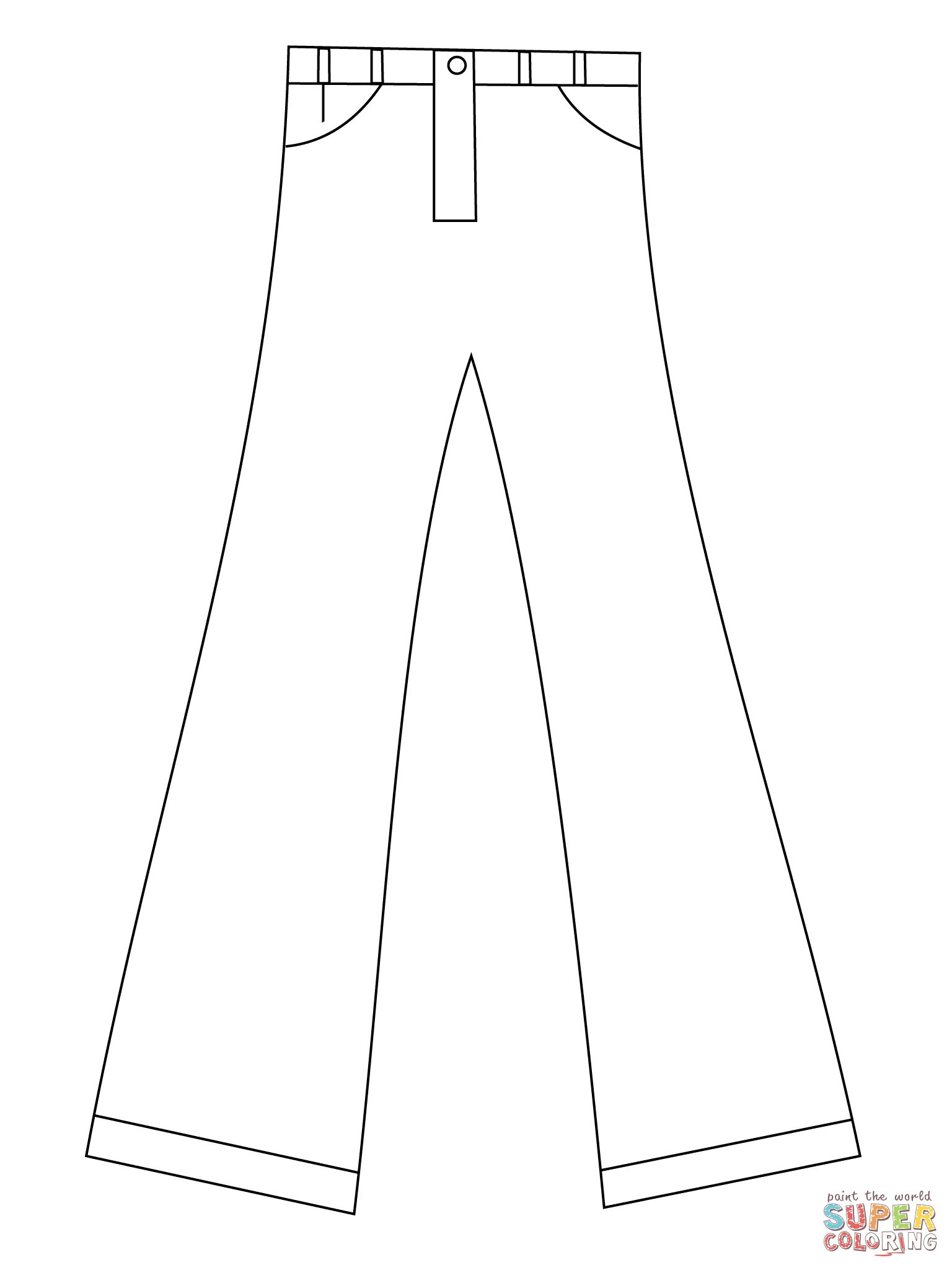 Çocuklar İçin Pantalon Boyama Sayfaları 