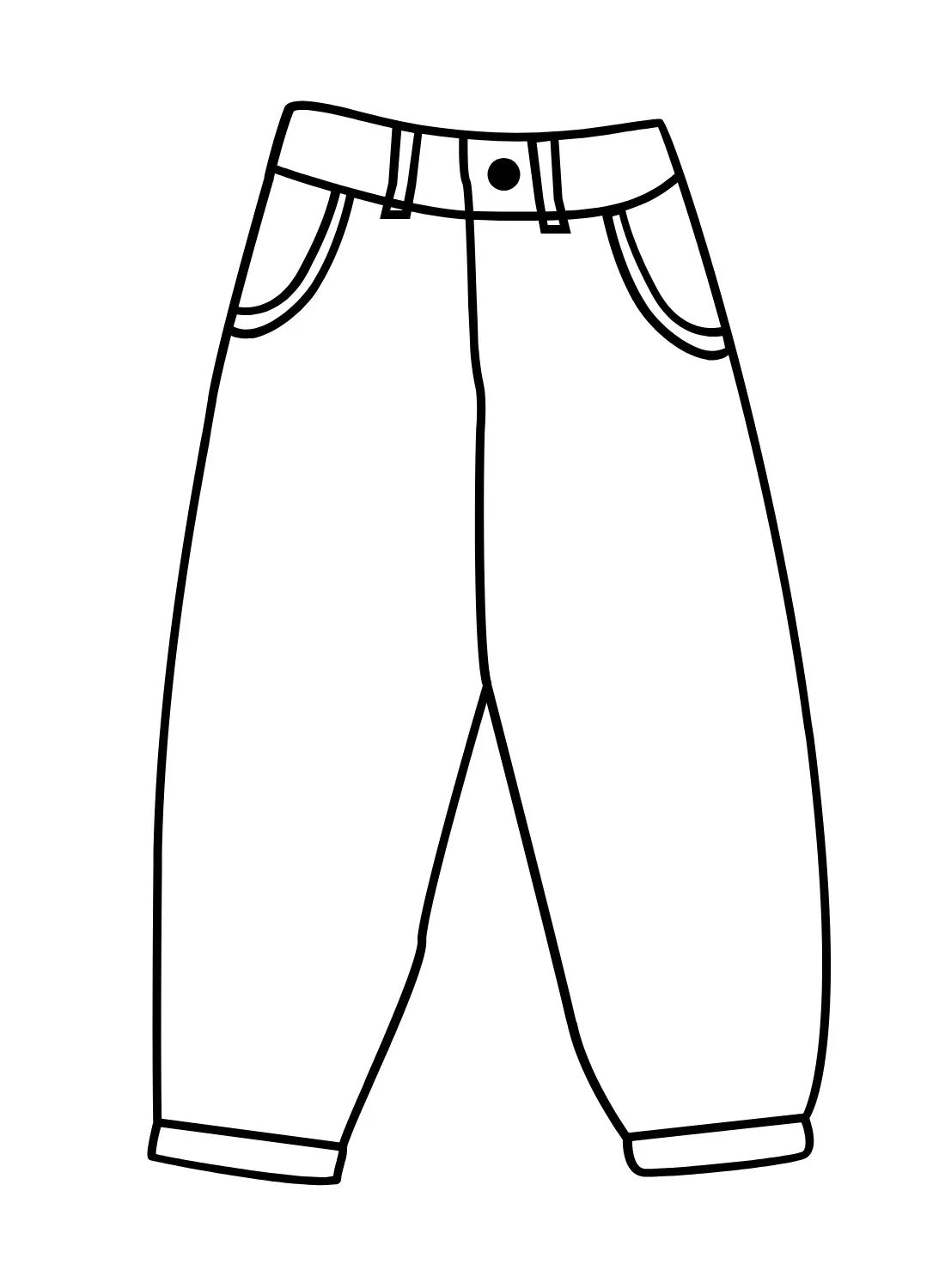 Çocuklar İçin Pantalon Boyama Sayfaları 