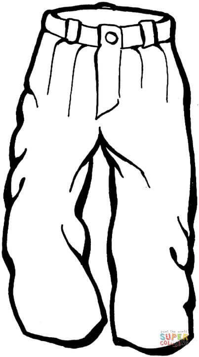 Çocuklar İçin Pantalon Boyama Sayfaları 
