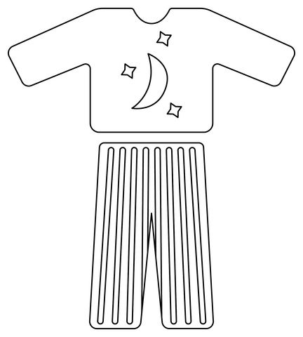 Çocuklar İçin Pijama Boyama Sayfaları 