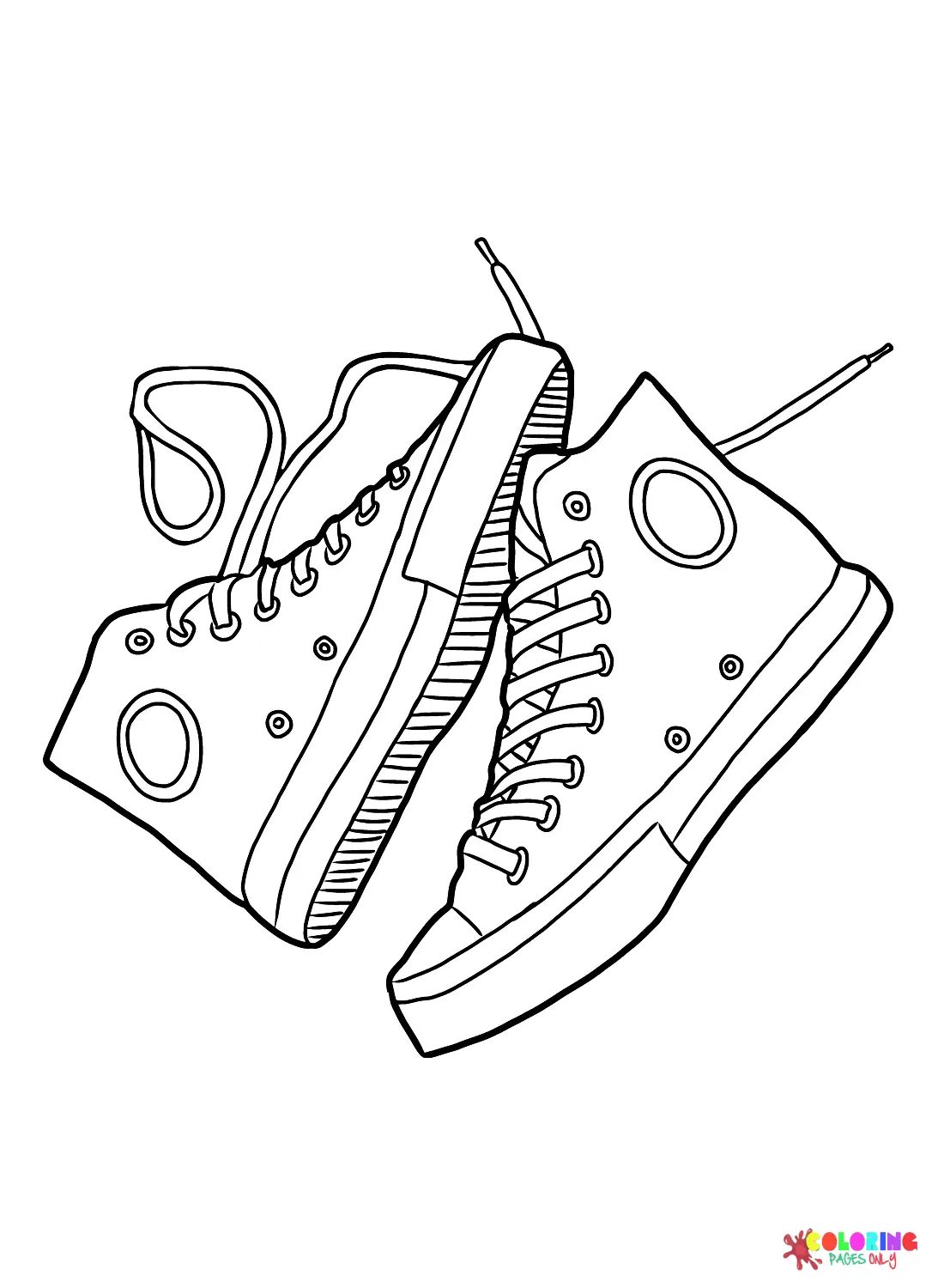 Çocuklar İçin Sneaker Boyama Sayfaları 