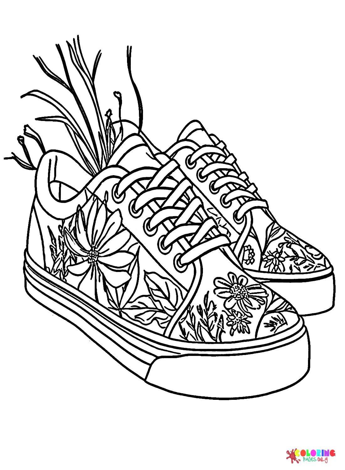 Çocuklar İçin Sneaker Boyama Sayfaları 