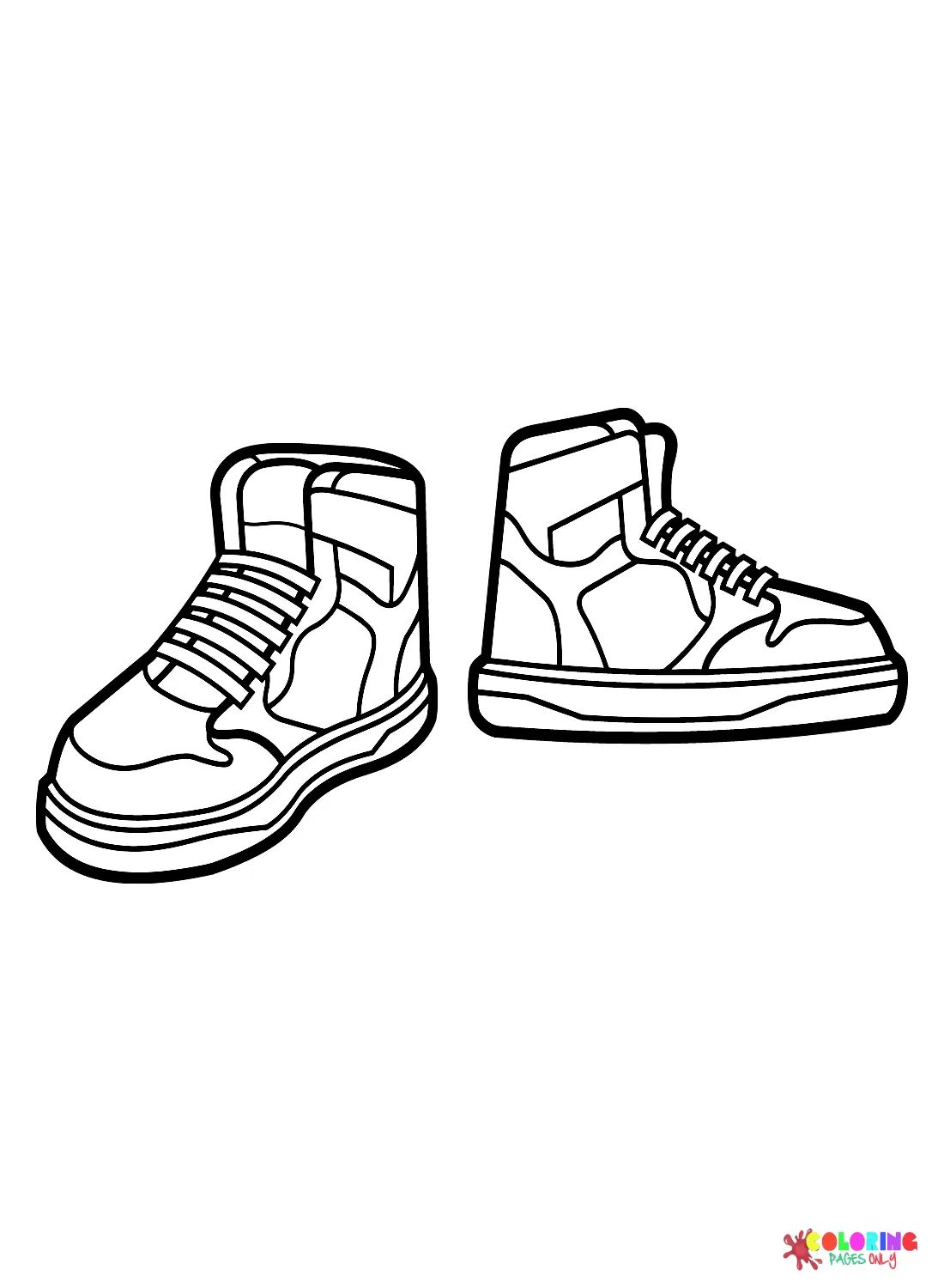 Çocuklar İçin Sneaker Boyama Sayfaları 