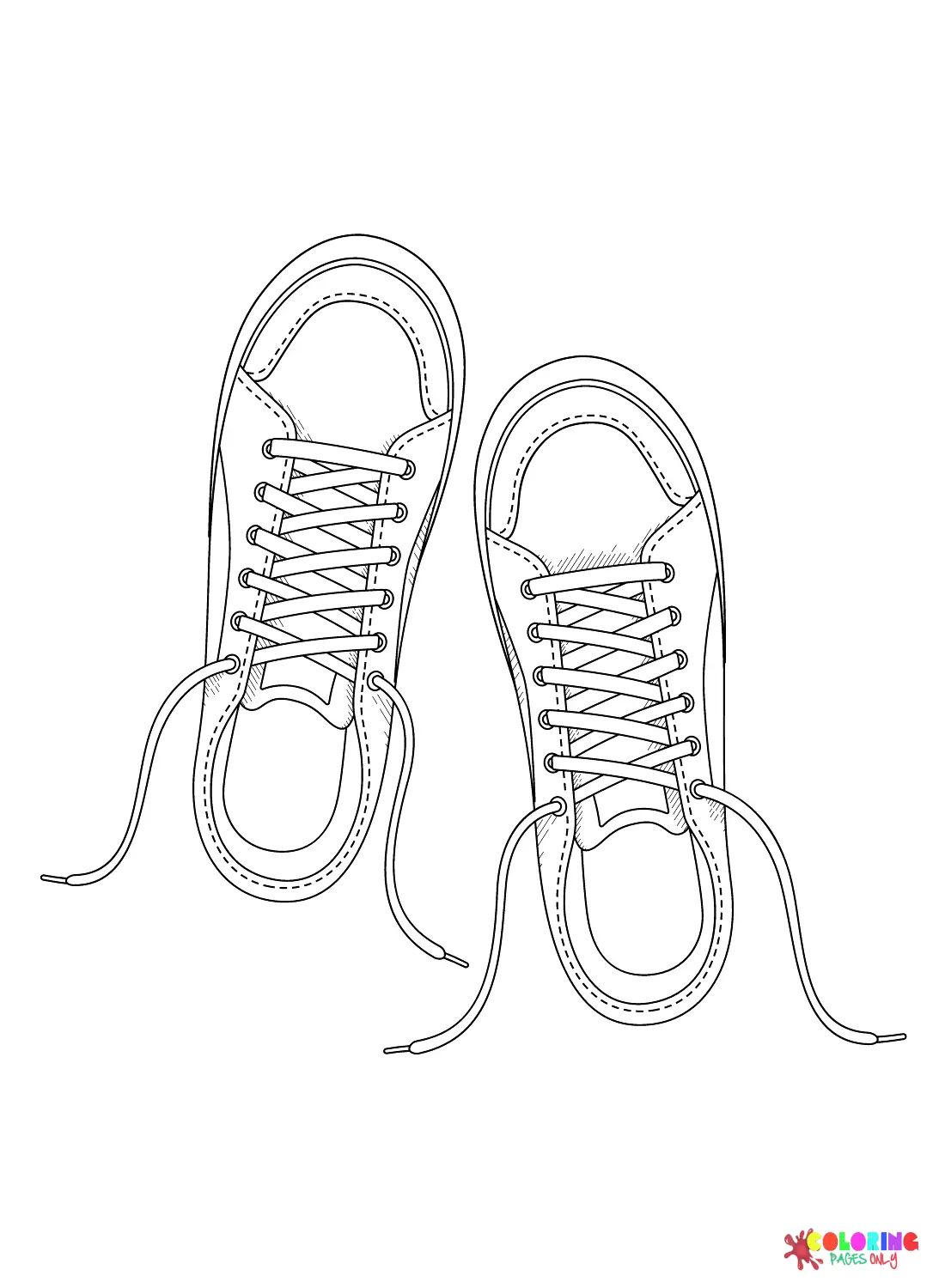 Çocuklar İçin Sneaker Boyama Sayfaları 